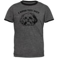 thumbnail image 1 of I Shih Tzu Not Mens Ringer T Shirt Dark Heather-Black LG, 1 of 1
