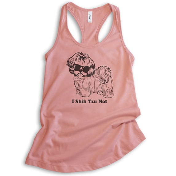 I Shih Tzu Not Tank Top Shih Tzu Tank Top, Ladies Racerback Tank Top, Shihtzu Tank, Funny Dog Graphic Tee, Desert Pink, X-Large