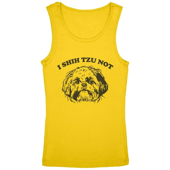 I Shih Tzu Not Youth Girls Tank Top Yellow YSM
