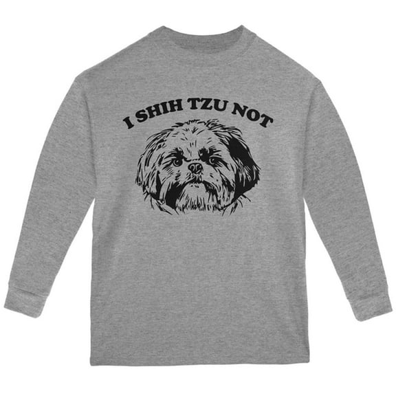 I Shih Tzu Not Youth Long Sleeve T Shirt Storm Grey YLG