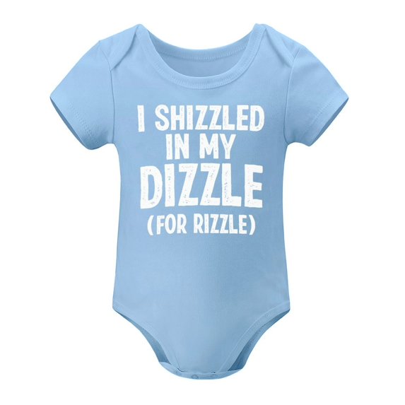 I Shizzled in My Dizzle for Rizzle - Baby Clothes - Funny Newborn Bodysuit Outfits for Boys And Girls Sky Blue-style 12months