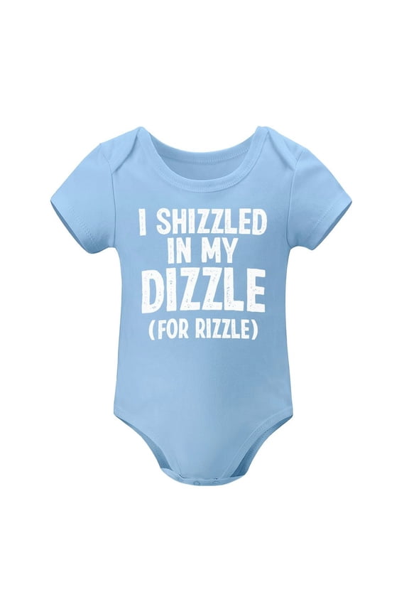 I Shizzled in My Dizzle for Rizzle - Baby Clothes - Funny Newborn Bodysuit Outfits for Boys And Girls Sky Blue-style 3months
