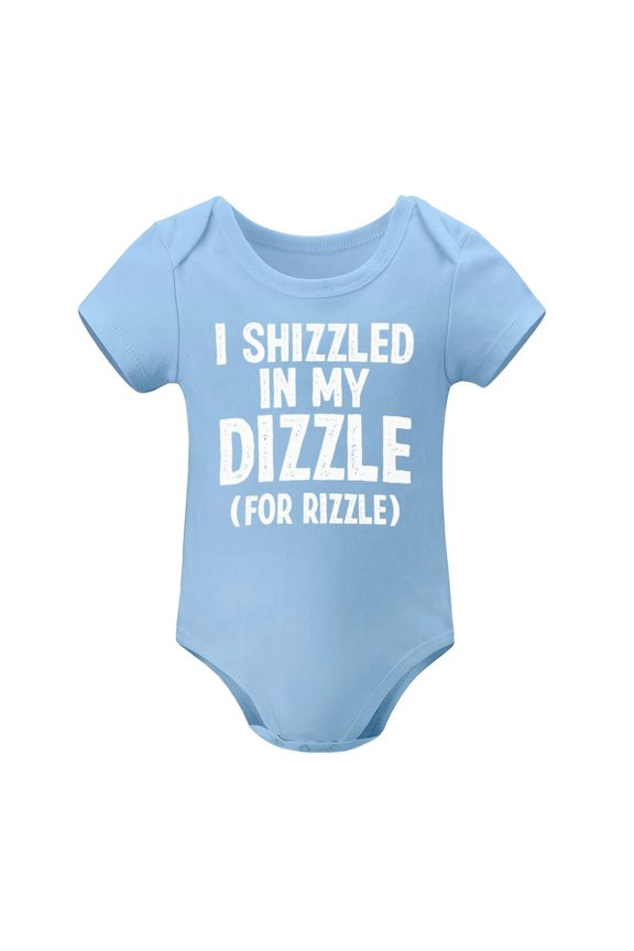 I Shizzled in My Dizzle for Rizzle - Baby Clothes - Funny Newborn Bodysuit Outfits for Boys And Girls Sky Blue-style 9months
