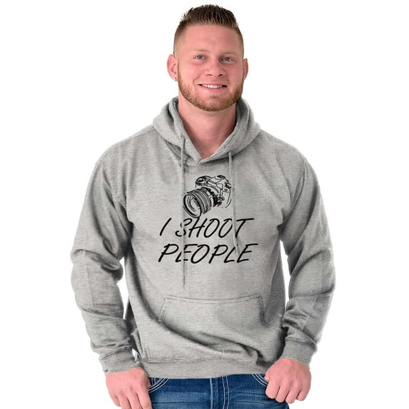 I Shoot People Camera Photography Pun Hoodie Sweatshirt Women Men Brisco Brands L