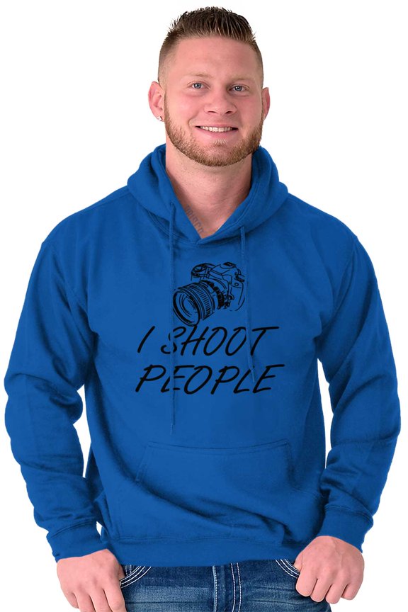 I Shoot People Camera Photography Pun Hoodie Sweatshirt Women Men Brisco Brands L