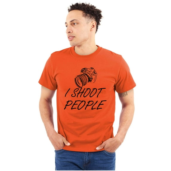 I Shoot People Camera Photography Pun Plus Size Crewneck Graphic Tee Shirt Brisco Brands 2X