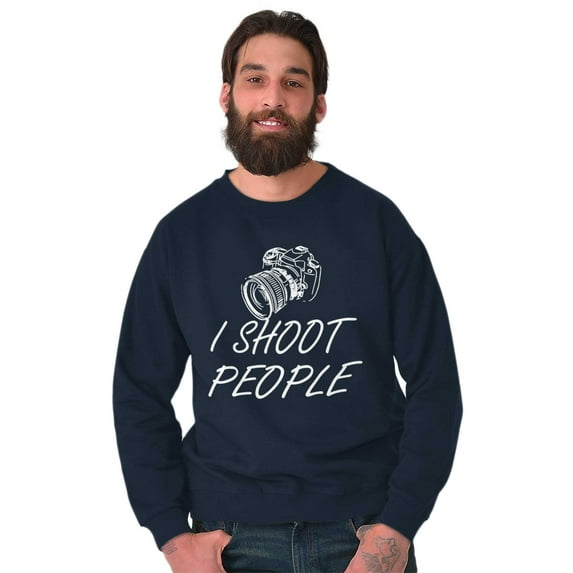 I Shoot People Camera Photography Pun Unisex Plus Fleece Graphic Sweatshirt Brisco Brands 2X