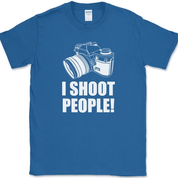 I Shoot People T-Shirt Funny Photography Photographer Hobby Tee - Royal Blue, S