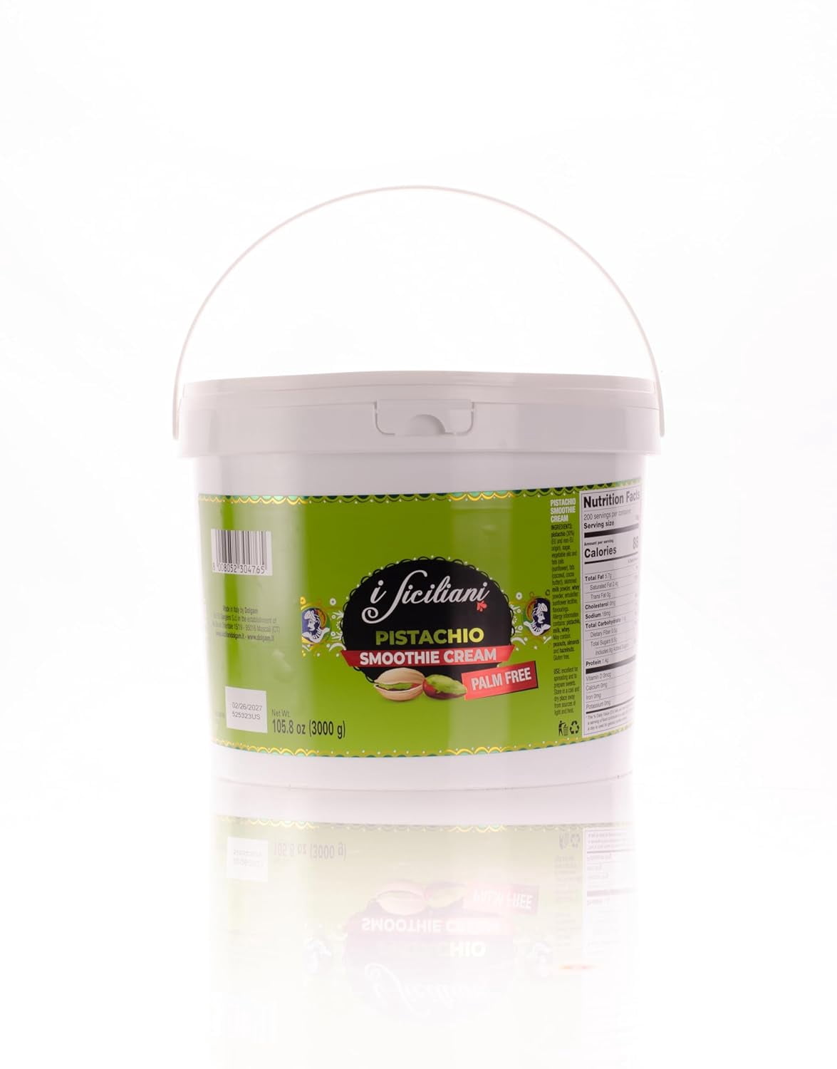 I Siciliani Spreadable Pistachio Cream 3000g | Premium Italian Pistachio Spread | Palm Oil Free | Product of Italy | 105.8oz Tub