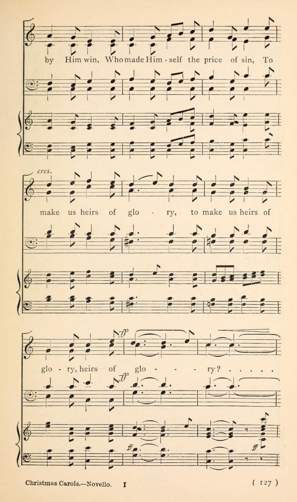 I Sing the Birth was Born Tonight 4 Christmas Carols New & Old 1850 Canvas Art - (24 x 36)
