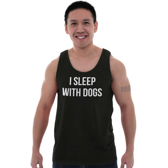 I Sleep With Dogs Pet Owner Funny Tank Top T Shirts Men Women Brisco Brands S