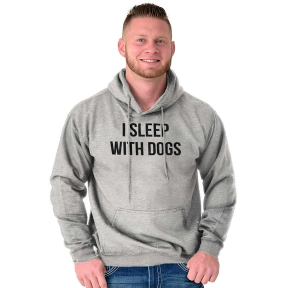 I Sleep With Dogs Pet Owner Funny Unisex Plus Fleece Graphic Hoodie Brisco Brands 3X