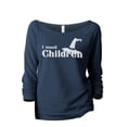 thumbnail image 1 of I Smell Children Women's Fashion Slouchy 3/4 Sleeves Raglan Lightweight Sweatshirt Navy Medium, 1 of 3