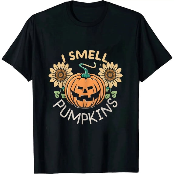 I Smell Pumpkins Thanksgiving Fall Sunflower Pumpkins Farmer T-Shirt