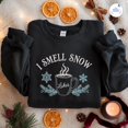 thumbnail image 1 of I Smell Snow Embroidered Sweatshirt, Stars Hallow Sweatshirt, Gilmore Girl Sweatshirt, Bookish Shirt, Fall Embroidery Sweatshirt ESS757, 1 of 4