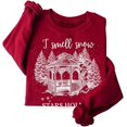 thumbnail image 1 of I Smell Snow Sweatshirt Snow Sweater Cute Print Graphic Shirt Long Sleeve for Women, 1 of 3
