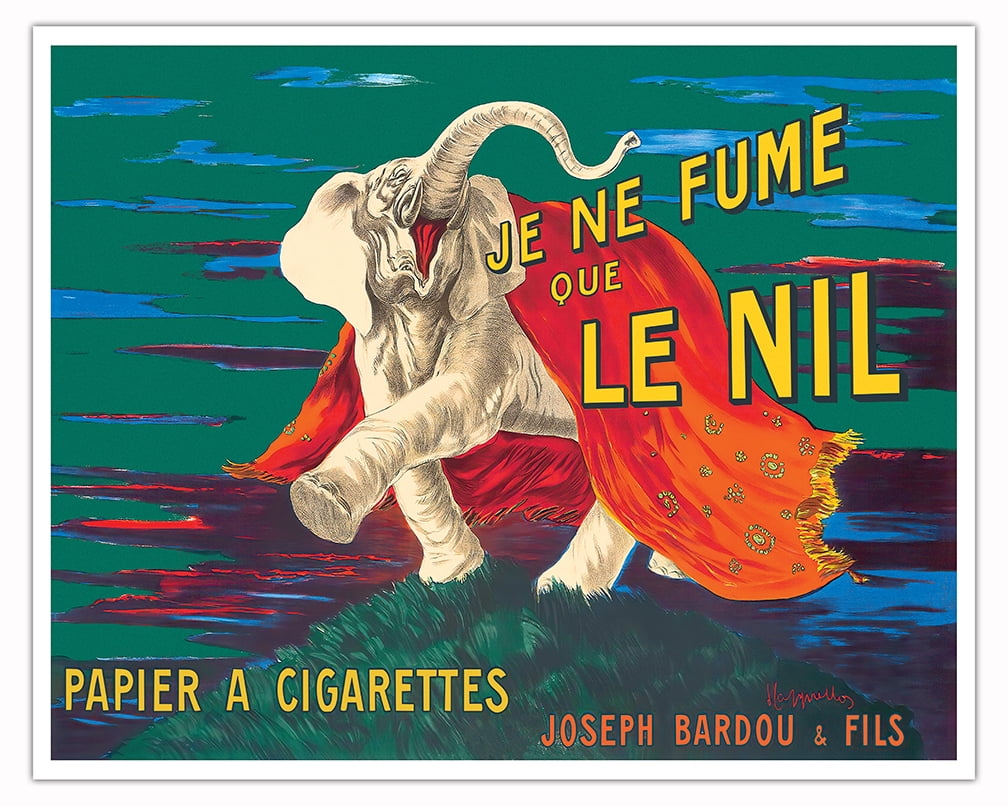 I Smoke Only Le Nil (Je Ne Fume Que Le Nil) - Cigarette Rolling Paper -  Vintage France Advertising Poster by Leonetto Cappiello c.1912