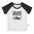 thumbnail image 1 of I Don't Snore! I Dream I'm A Motorcycle Funny T shirt For Baby, Newborn Babies T-shirts, Infant Tops, 0-24M Kids Graphic Tees Clothing (Short Black Raglan T-shirt, 6-12 Months), 1 of 4
