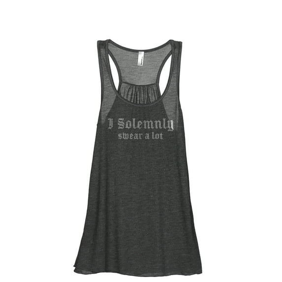 I Solemnly Swear A Lot Women's Fashion Sleeveless Flowy Racerback Workout Yoga Tank Top Charcoal Grey 2X-Large
