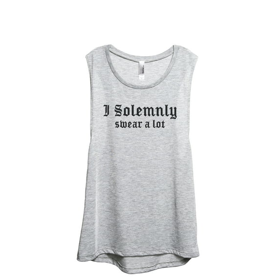 I Solemnly Swear A Lot Women's Fashion Sleeveless Muscle Workout Yoga Tank Top Sport Grey 2X-Large