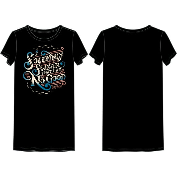 I Solemnly Swear Harry Potter Women's Black Graphic Tee Shirt Dress - L