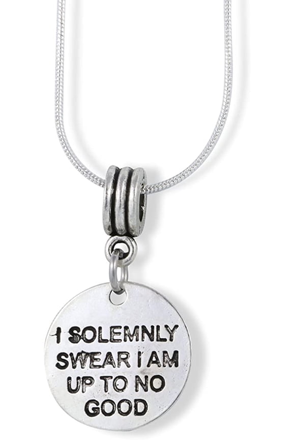 I Solemnly Swear I am Up To No Good Charm Snake Chain Necklace