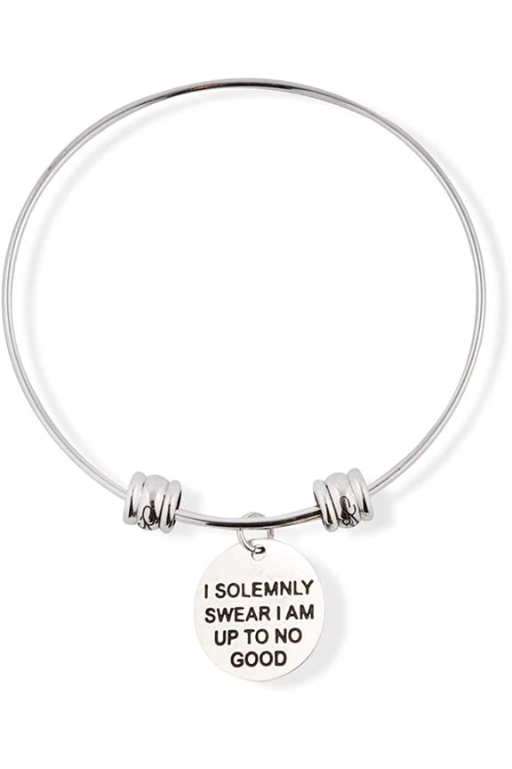 I Solemnly Swear I am Up To No Good Fancy Charm Bangle Bracelet Jewelry