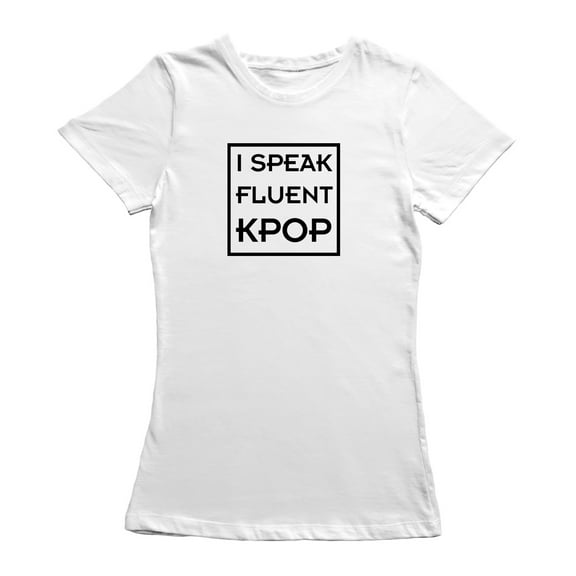 I Speak Fluent K-Pop Graphic Women White T-Shirt, Female Small