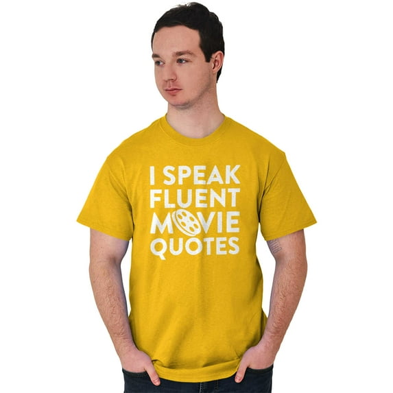 I Speak Fluent Movie Quotes Film Nerd Plus Size Crewneck Graphic Tee Shirt Brisco Brands 2X