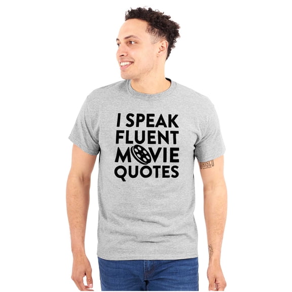 I Speak Fluent Movie Quotes Film Nerd Plus Size Crewneck Graphic Tee Shirt Brisco Brands 2X