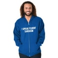 thumbnail image 1 of I Speak Fluent Sarcasm Humor Unisex Fleece Graphic Zip Up Hoodie Brisco Brands 4X, 1 of 5