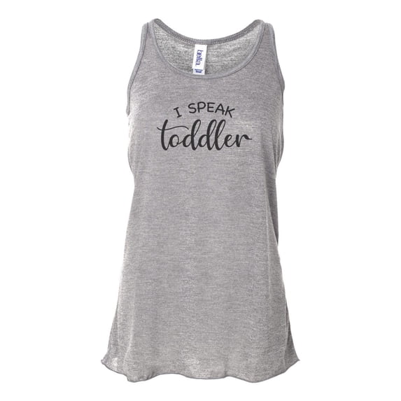 "I Speak Toddler, Racerback, Teacher Tank Top, Gift For Teacher, Teacher Shirt, Mom Tank Top, Mother's Day Gift, Preschool, Babysitter Shirt, Athletic Grey, LARGE"