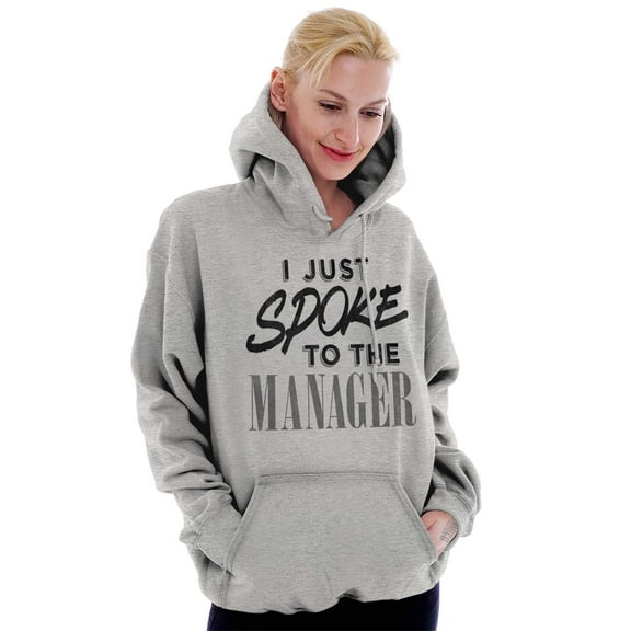 I Spoke to the Manager Karen Quote Women Plus Size Graphic Pullover Hoodie Brisco Brands 3X