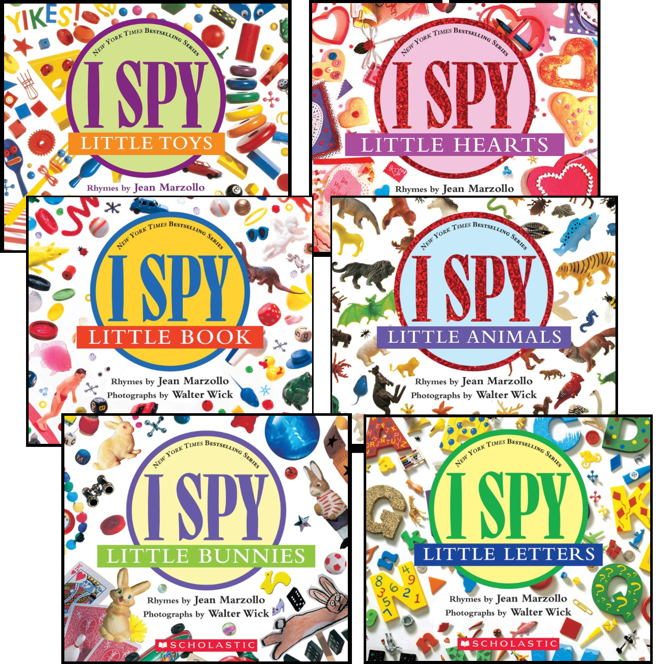 I Spy Little Board Book Set (6) : I Spy Little Book; I Spy Little Toys; I Spy Little Animals; I Spy Little Letters; I Spy Little Bunnies; I Spy Little Hearts by Jean Marzollo & Walter Wick