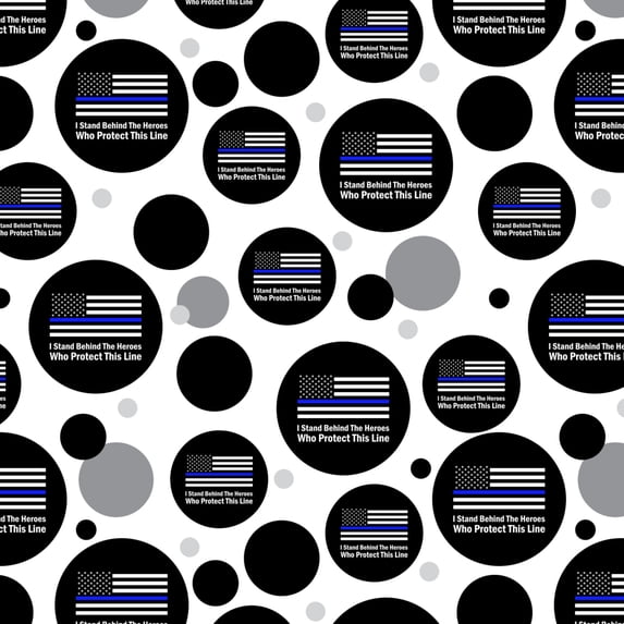 I Stand Behind the Heroes Who Protect This Line Thin Blue American Flag Premium Gift Wrap Wrapping Paper Roll