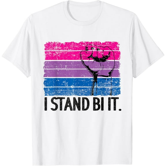 I Stand Bi It Vintage Bisexual Pride Rainbow LGBT Bi Pride T-Shirt Tops Tee