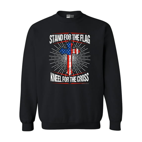 I Stand For Flag Kneel For Cross American Flag USA DT Crewneck Sweatshirt