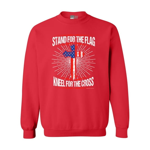I Stand For Flag Kneel For Cross American Flag USA DT Crewneck Sweatshirt