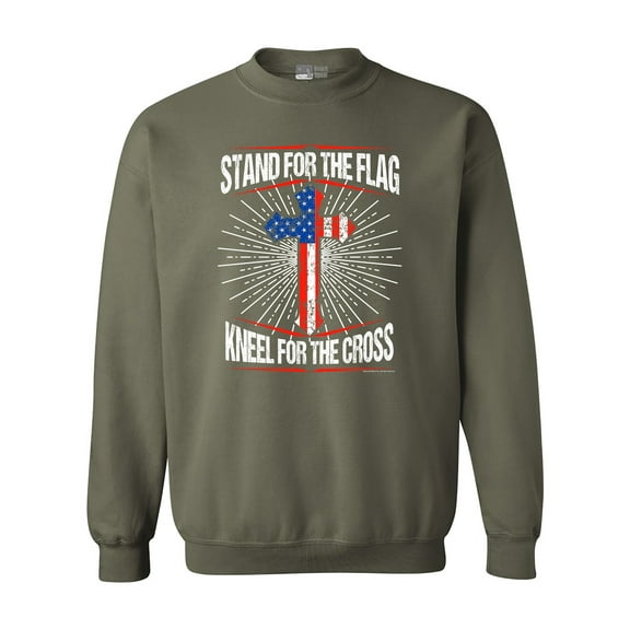 I Stand For Flag Kneel For Cross American Flag USA DT Crewneck Sweatshirt