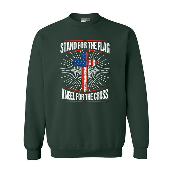 I Stand For Flag Kneel For Cross American Flag USA DT Crewneck Sweatshirt