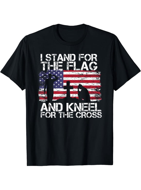 T-shirt Uomo Tee Hunt 'I Stand For The Flag I Kneel For The Cross' - Maglietta Patriottica