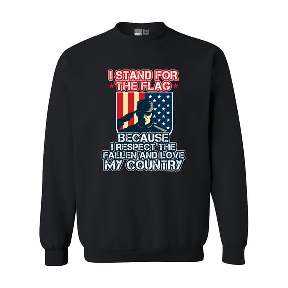 I Stand For The Flag I Respect Fallen Love My Country DT Crewneck Sweatshirt