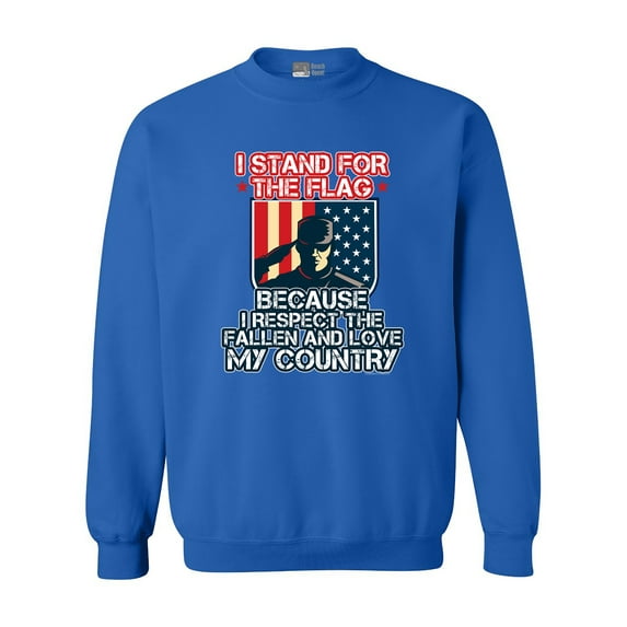 I Stand For The Flag I Respect Fallen Love My Country DT Crewneck Sweatshirt
