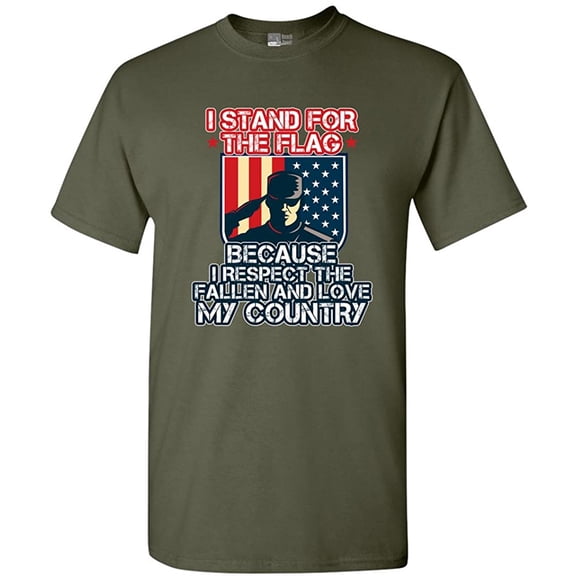 I Stand For The Flag I Respect The Fallen Love My Country DT Adult T-Shirt Tee