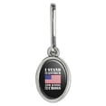thumbnail image 1 of I Stand For The Flag Kneel Cross USA American Flag Patriotic Antiqued Oval Charm Clothes Purse Suitcase Backpack Zipper Pull Aid, 1 of 4