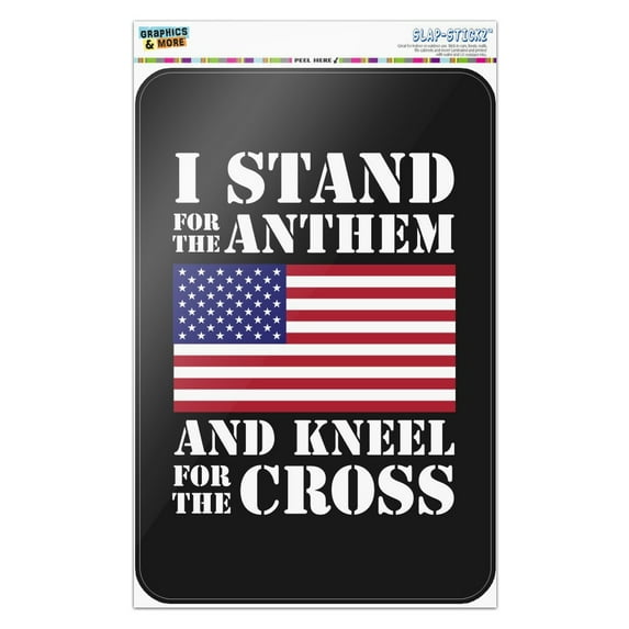 I Stand For The Flag Kneel Cross USA American Flag Patriotic Home Business Office Sign