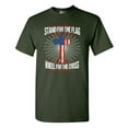 thumbnail image 1 of I Stand For The Flag Kneel For The Cross American Flag USA DT Adult T-Shirt Tee, 1 of 2