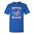 thumbnail image 1 of I Stand For The Flag Kneel For The Cross American Flag USA DT Adult T-Shirt Tee, 1 of 2
