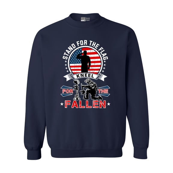 I Stand For The Flag Kneel For The Fallen Patriotic DT Crewneck Sweatshirt