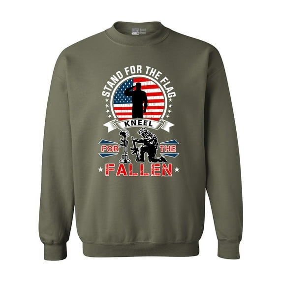 I Stand For The Flag Kneel For The Fallen Patriotic DT Crewneck Sweatshirt